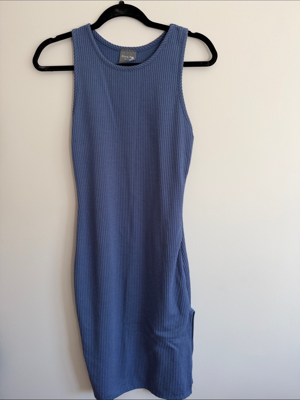 Olive & Oak Ribbed Tank Midi Dress - Blue